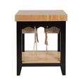 thumbnail image 3 of Kolton Square Kitchen Island, Black and Natural with Butcher Block Top, 3 of 11