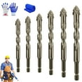 thumbnail image 5 of Drill Bit New Four Flute Sawtooth Eccentric Drill Bit Four Edged Serrated Eccentric Drill Cozy Hoome Drill Bit Multifunction Drill Bit Set High Hardness Skewed Head Eccentric Drill Bits, 5 of 8