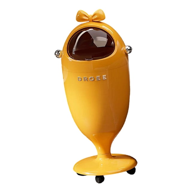 GROWTH TANK Trash Bin with Wheels Practical Sturdy Durability 360 degree Rotation Waste Bin Trash Yellow