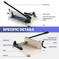 thumbnail image 6 of 12 Inch Guillotine Paper Cutter, Heavy Duty Paper Cutter for A4 Paper, Stack Paper Trimmer 400 Sheet Capacity, Solid Steel Construction, 6 of 9