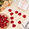 thumbnail image 5 of 24 PCS Groom Boutonniere Wedding Silk Rose 1.7inch Wide Dark Red Rose Corsages with Pin Rose Lapel Pin Boutonniere Satin Rose Boutonniere Flower for Men's Boutineer Suit Decoration, 5 of 6