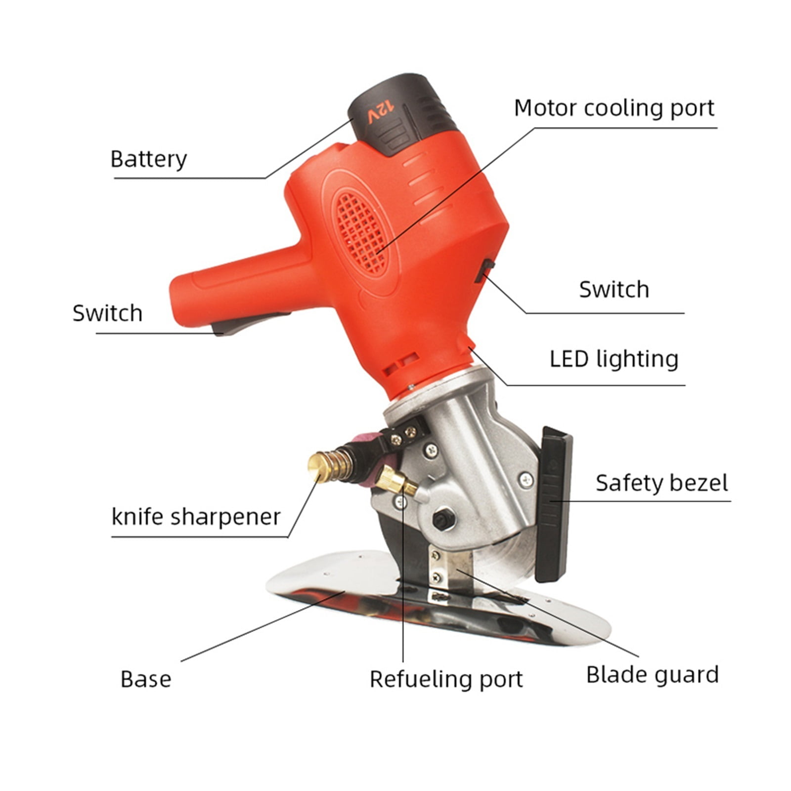 Electric Scissors Cutting Cloth Machine Electric Round Scissors Rechargeable Fabric/Leather/Cloth Sewing Cutting Sewing Shear ,Complete Accessories