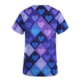 thumbnail image 5 of RKSTN Womens Scrubs Valentine's Day Colorful Hearts Print Plus Size Spring Summer V Neck Color Block Short Sleeve Pocket Comfort Caregiver Top, 5 of 5