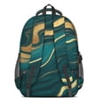 thumbnail image 3 of Green and Gold Marble Pattern Backpack for School, Cute School Bag with Adjustable Shoulder Straps and Padded Back, 16.9"x12.6"x5.9", 3 of 5
