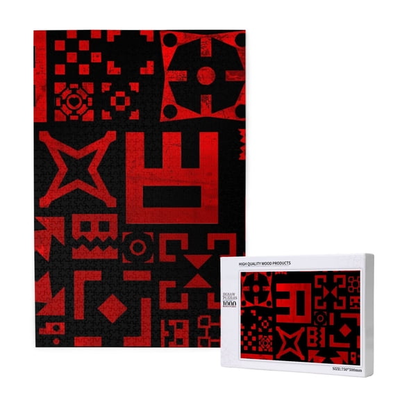 Saiise Geometry Dash Print 1000 Jigsaw Puzzle for Adults and Family,Impossible Hard Difficult Challenging Puzzles for Adults - Finished Puzzle Size is 29.5 x 19.7 inch
