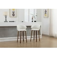 thumbnail image 2 of Dayalane Modern Bar Stool Set of 2, 26" Counter Height Bar Stool with Barrel Back, Velvet Upholstered Kitchen Island Chair with Wood Frame and Footrest for Restaurant Pub Dining Room Cafe, Cream, 2 of 9