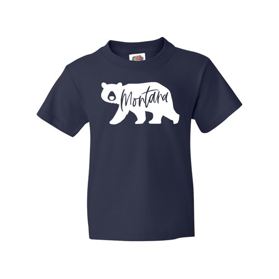Inktastic Montana White Bear Silhouette Youth T-Shirt