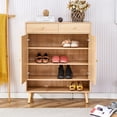 thumbnail image 6 of Multi-functional Modern Minimalist Natural Wood-Colored MDF Shoe Cabinet - Seamlessly Fits into Nordic, Japanese, and Industrial Style Interiors,Product Dimensions: 34.6*13.7*43 inches., 6 of 9