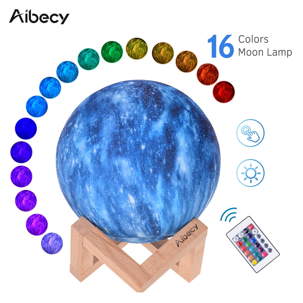 Aibecy LED Moon Lamp Moon Night Light 3D Printed Large Lunar Lamp with