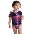 thumbnail image 3 of Daiia Thunderstorm Violet Purple Printed Unisex-Baby Short Sleeve Onesies Bodysuits Baby Climbing Clothes Soft and Comfortable Romper with Expandable Shoulder Design-18 Months, 3 of 8