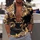 thumbnail image 5 of Camisa de manga larga informal con cuello vuelto y estampado de estilo lujoso para hombre, ropa de calle de moda, tops de tendencia, ropa para hombre, 5 of 5
