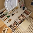 thumbnail image 3 of 47.2 Inch Makeup Vanity with LED Mirror and Lights, Dressing Table with Storage Stool, 3 Drawers 2 Cabinets Organizers for Bedroom, White, 3 of 9