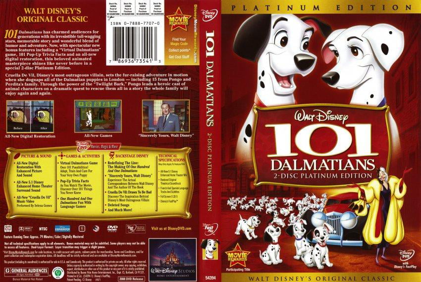 101 Dalmatians Animated Platinum Edition Dvd Walmart Com