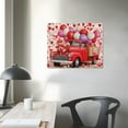 thumbnail image 3 of Nawypu Valentine's Day Truck And Love Dwarf Red Heart Tree Romantic Rose Flower Canvas Painting Wall Art Poster Scroll Canvas Painting Picture Living Room Decor Home Framed, 3 of 4