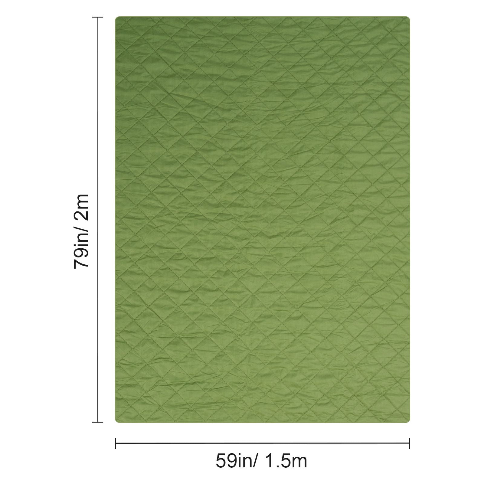 Camping Blanket 82x55 Inch 330GSM Polyester Fleece PU1500 Waterproof Ultrasonic Quilting for Outdoor Beach Picnic