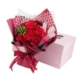 thumbnail image 3 of Ramo artificial de flores de jabón, flores falsas de imitación, manualidades creativas para el Día de San Valentín. Rojo, 3 of 9