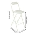 thumbnail image 2 of Foldable Bar Chair, White Tall Folding Stool, Freestanding Portable Stool for Home Balcony Restaurant Bar, 2 of 14