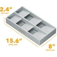 thumbnail image 3 of SpaceAid Bamboo Silverware Drawer Organizer with Labels, 15.6"L x 8"W x 2.4"H, Gray, 3 of 7