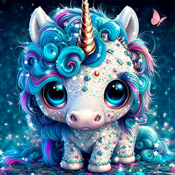 Pintura de diamante 5D DIY Kit de unicornio de taladro redondo completo Arte Decoración del hogar (DG485) Hugtrwg Para estrenar