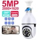 thumbnail image 1 of Cámara con bombilla E27 de 5MP, WiFi, videovigilancia para interiores, seguridad para el hogar, Monitor de bebé, visión nocturna a todo Color, seguimiento humano automático AI Dengxun unisex, 1 of 1