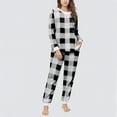 thumbnail image 5 of Fengactive Women's Long Sleeve Crew Neck Pajama Set With Pockets Printed Lounge Sets Two Piece Pj Outfits, 5 of 6