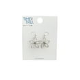 thumbnail image 2 of Time & True Women's Open Wire Imitation Rhodium 3D Metal Flower Fishhook Earring., 2 of 4