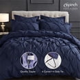 thumbnail image 5 of Pinch Pleated Duvet Cover Set 1200TC 100% Cotton 3-Piece, Pinch Duvet Cover, Pinch Pillowcase Zip & Tie Closure Pack of 1 (Queen_ 90 X 90 Inch), 5 of 6