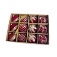 thumbnail image 3 of 12 bolas navideñas brillantes de 6 cm con paquete, decoraciones colgantes para festivales. Vino tinto, 3 of 9