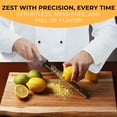 thumbnail image 3 of Orblue Lemon Zester & Cheese Grater - Premium Citrus Zester, Kitchen Grater for Parmesan, Chocolate, Fruits, Vegetables, Ginger, Garlic, Nutmeg - Stainless Steel Blades with Protective Cover, Gray, 3 of 9