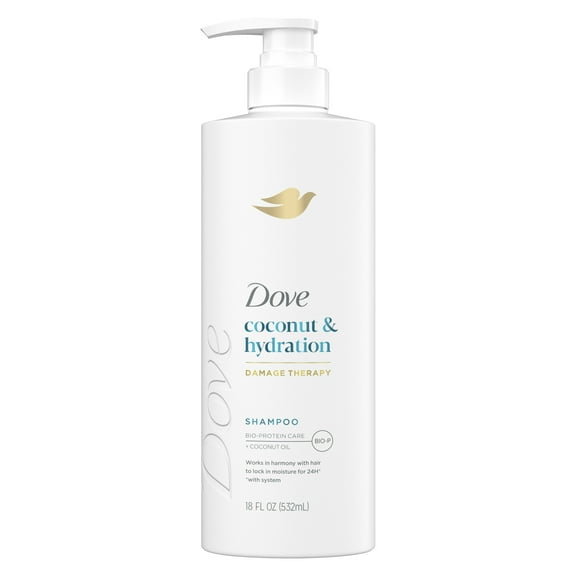 Dove Shampoo for Women Coconut & Hydration with Bio-Protein Care Technology and Coconut Oil, 18 oz