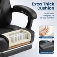 thumbnail image 3 of Vyrox Ergonomic Executive Office Chair with Massage Lumbar Support & Footrest, Reclining High-Back PU Leather Desk Chair,Black, 3 of 7