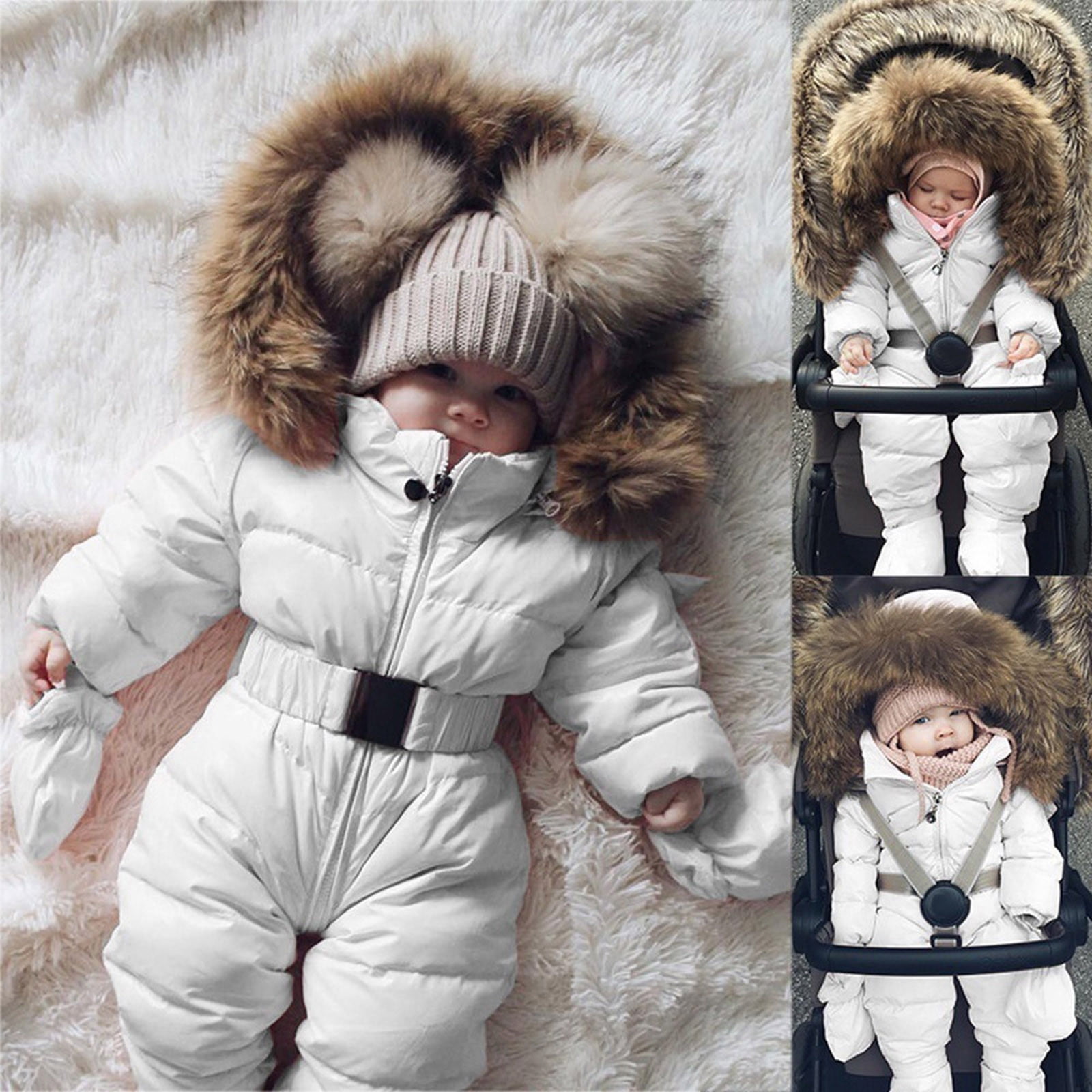 Durtebeua Girl Baby Kid Waterproof Hooded Coat Jacket Outwear Winter Coats for Toddler Girls 0-3 Months