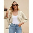thumbnail image 2 of Shermia Cardigan Court à Manches 3/4 pour Femmes, Ouvert devant, Léger, 2 of 7