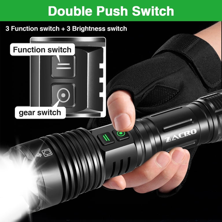 brightest rechargeable handheld flashlight baibian Flashlights 600,000 High Lumens, Super Bright LED with Long Handle, Large Capacity, Zoomable & 6 Modes, Waterproof Flashlight for Camping Emergencies Home : Tools & Home Improvement weather work YTAKY Rechargeable Flashlight, 100000 Lumens,