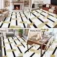 thumbnail image 6 of Area Rug 72×108in, Summer Gold Pineapple Black White Stripes Floor Carpet Living Room Rug, Tropical Fruit Seamless Non-Slip Welcome Mat Indoor Rugs for Bedroom Dining Room, 6 of 9