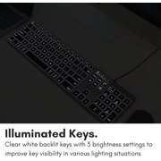 Macally Wired Keyboard for Mac with USB Hub (2X USB-A / 1x USB-C) - Space Gray