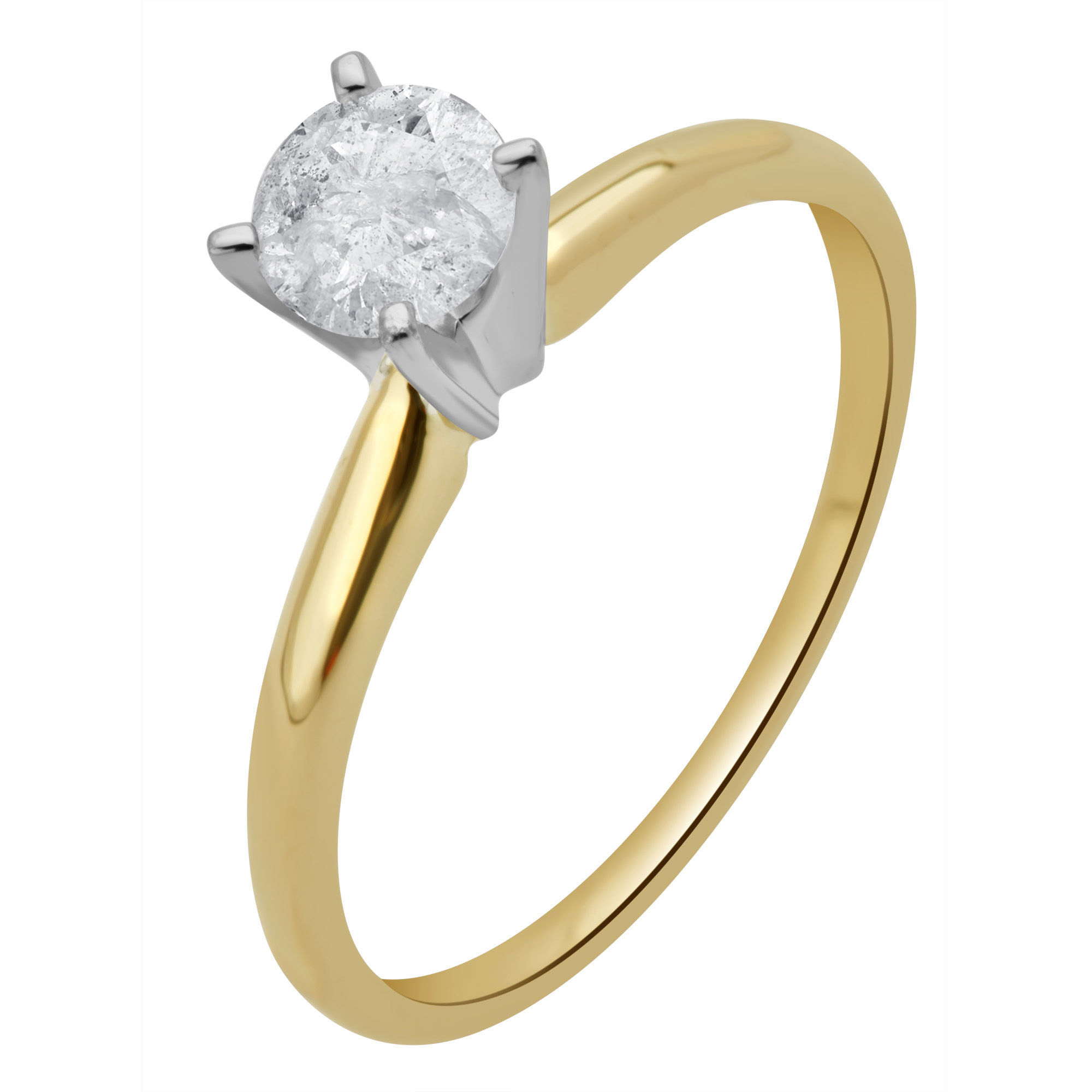 0.5 Carat T.W. Round White Diamond 14kt Yellow Gold Solitaire Ring