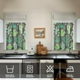 thumbnail image 4 of Boho Cactus Kitchen Curtains Set of 3 - Southwestern Succulent Tier Curtains with Rod Pocket for Small Windows (White Semi-Sheer), 4 of 5