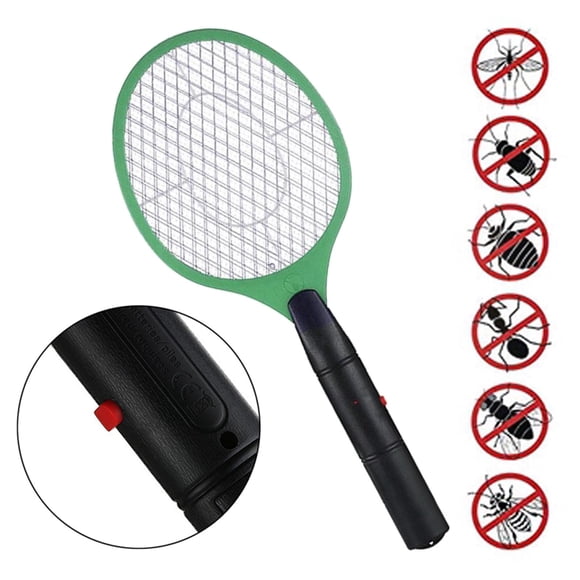 Raqueta de Bug Swatter para el hogar al aire libre Seguro 2 AA no incluidas verde Macarena matamoscas