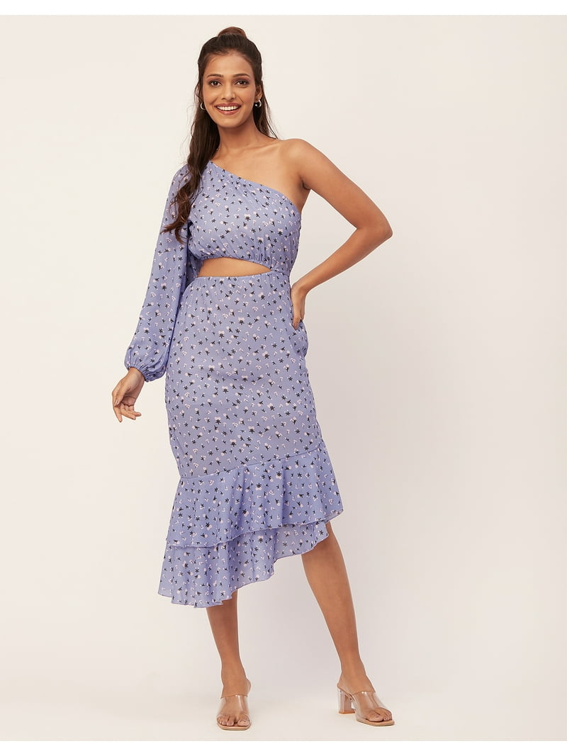 Moomaya One Shoulder Ruffle Dress, Printed High Low Summer Dresses For Women - Walmart.com Moomaya One Shoulder Ruffle Dress, Printed High Low Summer Dresses For Women - Walmart.com