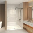 thumbnail image 2 of 56-60" x 76" H Frameless Sliding Shower Door, 5/16" (8mm) Clear Tempered Glass, Stainless Steel Frame,Brushed Nickel, 2 of 5
