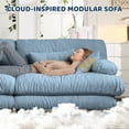 thumbnail image 5 of Alvantor 94" Modular Sectional Sofa with Convertible Ottomans, Chenille L-Shaped Cloud Sofa 2 Seat Oversized Couch for Living Room Blue, 5 of 9