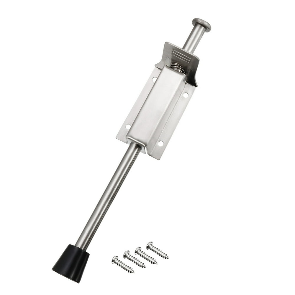 Unique Bargains Stainless Steel Brushed EasyStep Door Stop Spring