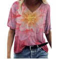 thumbnail image 1 of DPTALR T-shirt Décontracté à Manches Courtes Col en V Imprimé pour Femmes, 1 of 4