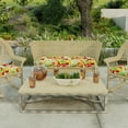 thumbnail image 3 of Jordan Manufacturing 44" x 18" Beachcrest Poppy Red Floral Rectangular Tufted Contoured Outdoor Wicker Settee Bench Cushion, 3 of 11