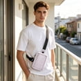 thumbnail image 4 of Travel Sling Bag for Men & Women, Crossbody Multipocket Chest Bag with Anti-Theft, Small Chest Bag Casual Trendy Waterproof Lightweight Phone Crossover Daypack - Gray, 4 of 6