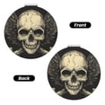thumbnail image 2 of Uemuo Gothic Winged Skull Print Compact Portable Pocket Makeup Mirror - Leather Cover, Elegant Travel Cosmetic Mirror for Purse, Pocket, and Handbag-Round Shape, 2 of 9