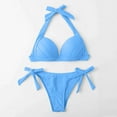 thumbnail image 4 of Hicidod Women's Bikini Set Lightweight Halter Push Up Bikini Top Tie Side Bottom Triangle Bikini Fashion Solid Beach Bathing Suits, 4 of 6