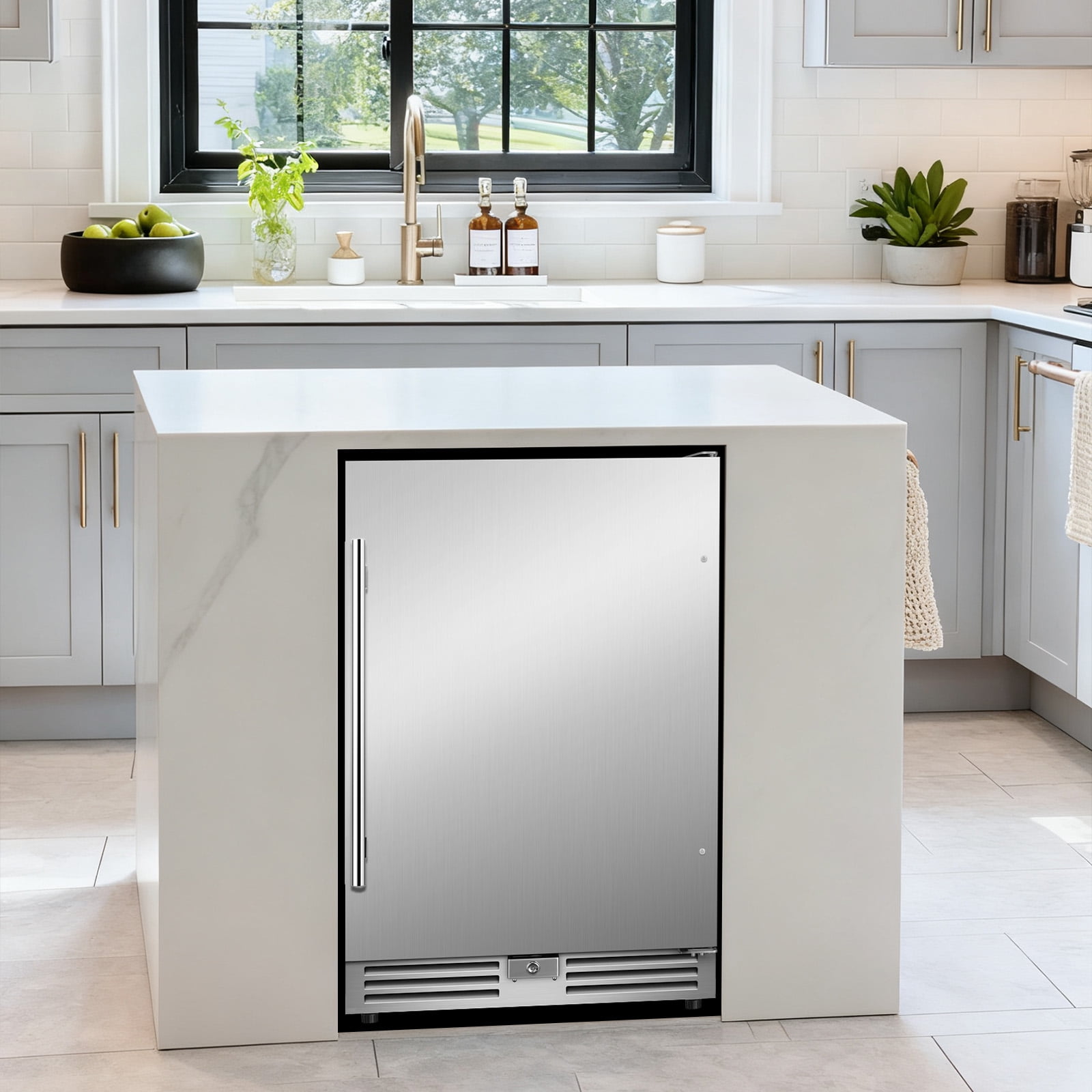 TITTLA 24 Inch Beverage Refrigerator, 210 Can Beverage Fridge for Beer Wine Soda, Beverage Cooler Built-in and Drink Fridge