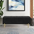 thumbnail image 5 of Andeworld Ottoman with Storage Bench, Modern Velvet Upholstered Rectangular Tufted Footstool Bench, Large Storage Bench for Bedroom,Living Room,Entryway (Black), 5 of 5
